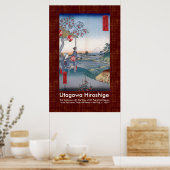 Scroll Design Hiroshige Berg Fuji Durch die Wellen Poster (Küche)