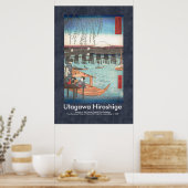 Scroll Design Hiroshige Ryogoku Woodblock Print Poster (Küche)
