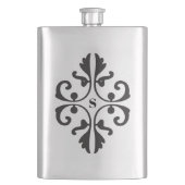 Scroll-Design mit Monogramm Flachmann (Vorderseite)
