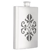 Scroll-Design mit Monogramm Flachmann (Rechts)
