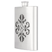 Scroll-Design mit Monogramm Flachmann (Links)