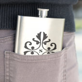 Scroll-Design mit Monogramm Flachmann (Beispiel)