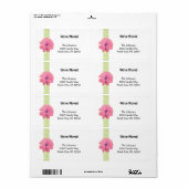 Scroll Design mit rosa Blume Neue Adresse (Vorne)