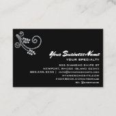 *~* Scroll Diamonds Glam Black Glitzer Bling Luxe Visitenkarte (Rückseite)