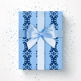 Scroll Dot in Blau Indigo Geschenkpapier