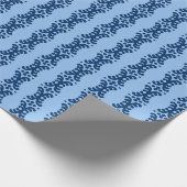 Scroll Dot in Blau Indigo Geschenkpapier (Ecke)