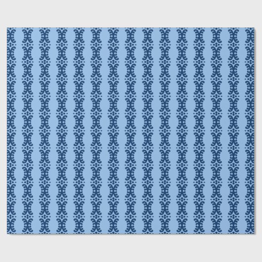 Scroll Dot in Blue Indigo Geschenkpapier (Flach)