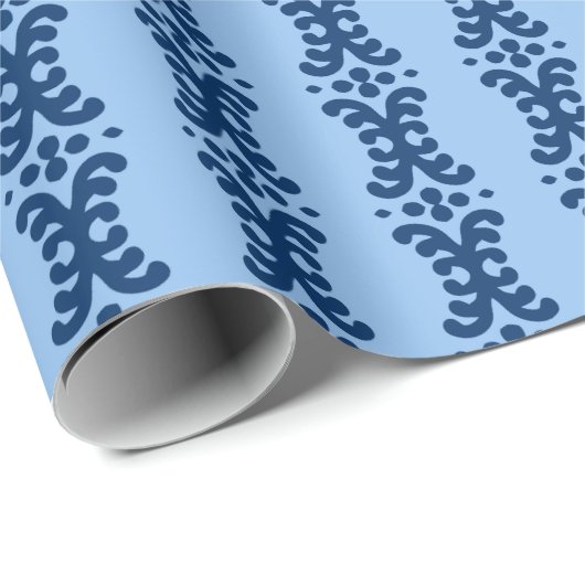 Scroll Dot in Blue Indigo Geschenkpapier (Rolleneckpunkt)