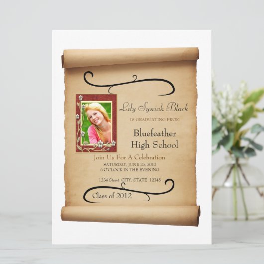 Scroll Einladung (Stehend Vorderseite)