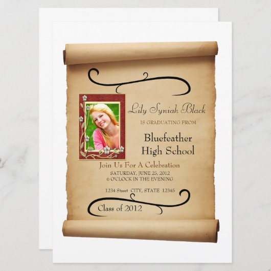 Scroll Einladung (Vorne/Hinten)