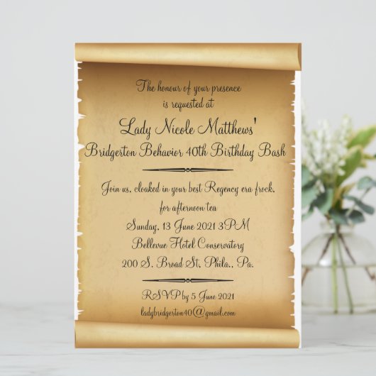 Scroll-Einladung (NM) Einladung (Stehend Vorderseite)