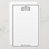 Scroll Frame Monogram Briefpapier (Vorne/Hinten)