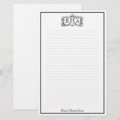 Scroll Frame Monogram Briefpapier (Vorne/Hinten)