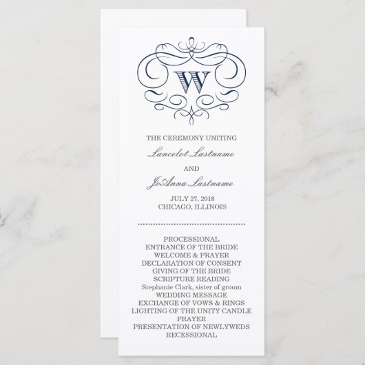 Scroll Frame Wedding Program Programm (Vorne/Hinten)