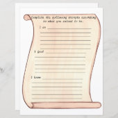 Scroll, ich bin, ich fühle, ich weiß, gesäumte Jou (Vorne/Hinten)