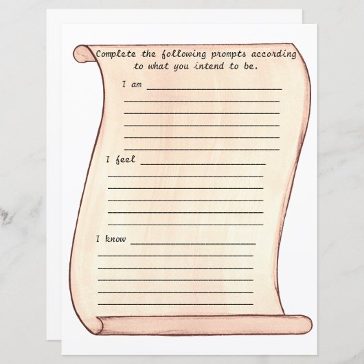 Scroll, ich bin, ich fühle, ich weiß, gesäumte Jou (Vorne/Hinten)