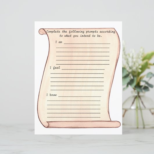 Scroll, ich bin, ich fühle, ich weiß, gesäumte Jou (Stehend Vorderseite)