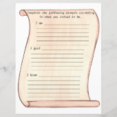 Scroll, ich bin, ich fühle, ich weiß, gesäumte Jou (Vorderseite)