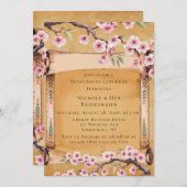 Scroll Japanisch Cherry Blossom Bridesmaids Mittag Einladung (Vorne/Hinten)