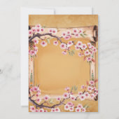 Scroll Japanischer Kirschbrunch Brunch und Bubbly Einladung (Rückseite)