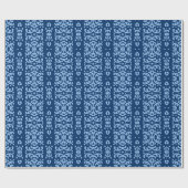 Scroll Lace in Blau Indigo Geschenkpapier (Flach)