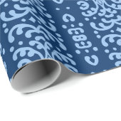 Scroll Lace in Blau Indigo Geschenkpapier (Rolleneckpunkt)