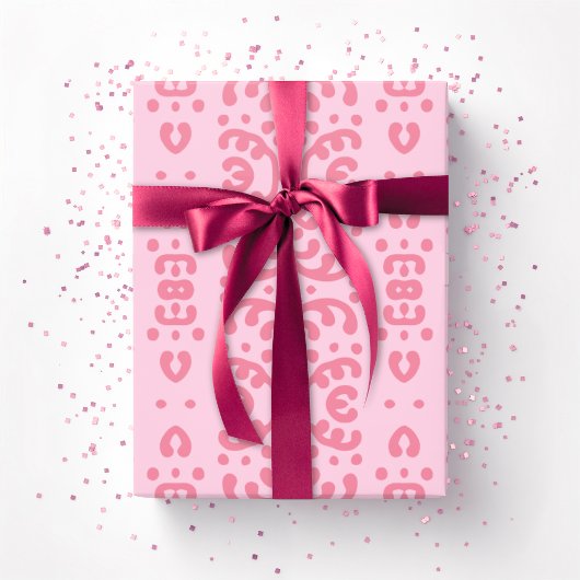 Scroll Lace in Pink Geschenkpapier
