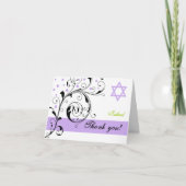 Scroll leaf white lila & Star of David Danke (Vorderseite)