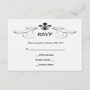 Scroll Lilie Hochzeit RSVP Karten