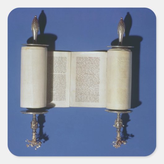 Scroll Miniatur Torah, 1765 Quadratischer Aufkleber (Vorderseite)