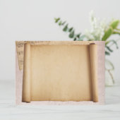 Scroll mit musikalischen Noten Einladung (Stehend Vorderseite)