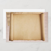 Scroll mit musikalischen Noten Einladung (Vorne/Hinten)