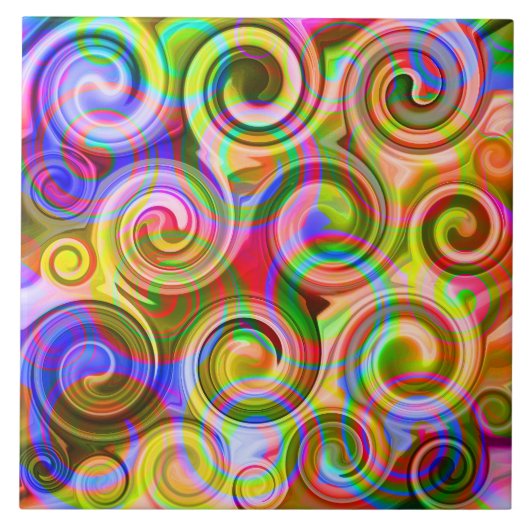 Scroll Pastell geometrisch abstrakt Fliese (Vorderseite)
