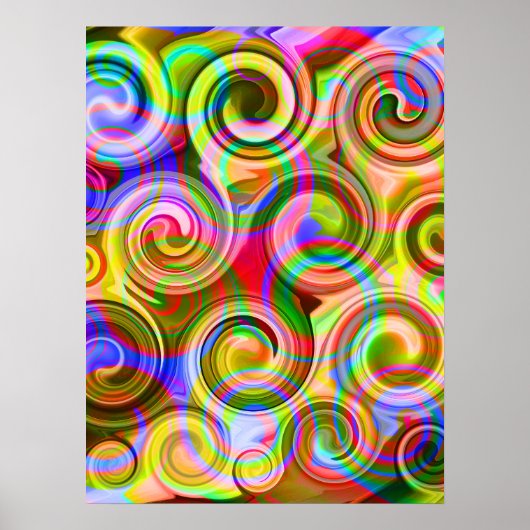 Scroll Pastell geometrisch abstrakt Poster (Vorne)