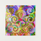 Scroll Pastell geometrisch abstrakt Wandteppich (Vorderseite (Horizontal))
