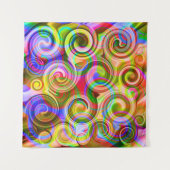 Scroll Pastell geometrisch abstrakt Wandteppich (Vorderseite)