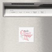 Scroll Pink Ribbon v2 Brustkrebs-Bewusstsein Magnet (In Situ (Geschirrspüler))