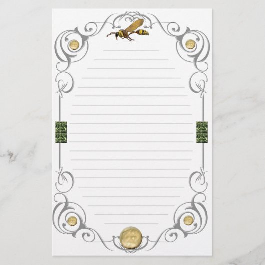 Scroll Potter Wasp Linde Briefpapier (Vorderseite)