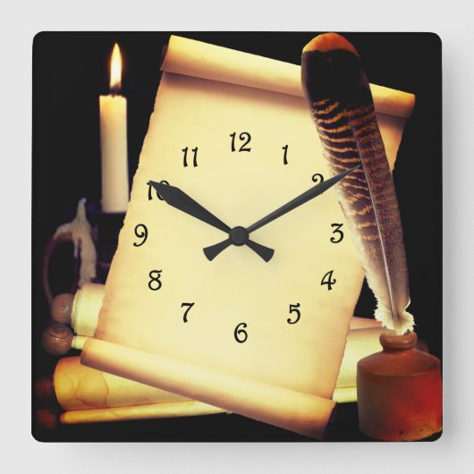 Scroll Quadratische Wanduhr (Vorderseite)