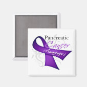 Scroll Ribbon Bauchspeicheldrüsenkrebs Bewusstsein Magnet (Vorderseite/Rückseite)