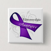 Scroll Ribbon - Fibromyalgie Bewusstsein Button (Vorderseite)