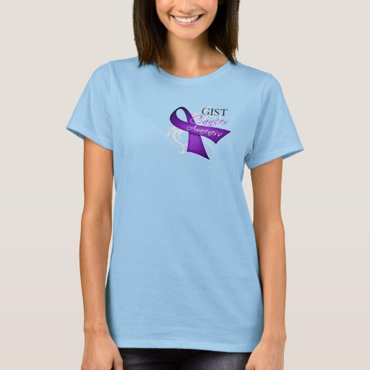 Scroll Ribbon GIST Krebsbewusstsein T-Shirt (Vorderseite)
