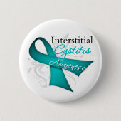 Scroll Ribbon Interstitielle Cystitis Bewusstsein Button (Vorderseite)