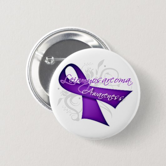 Scroll Ribbon Leiomyosarcoma Bewusstsein Button (Vorne & Hinten)