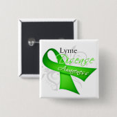Scroll Ribbon - Lyme-Krankheit Bewusstsein Button (Vorne & Hinten)