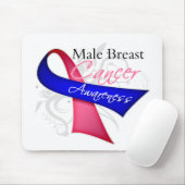 Scroll Ribbon männliche Brustkrebs Bewusstsein Mousepad (Mit Mouse)