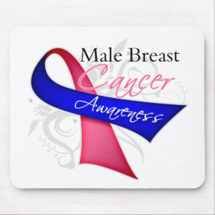 Scroll Ribbon männliche Brustkrebs Bewusstsein Mousepad
