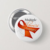 Scroll Ribbon - Multiple Sklerose-Bewusstsein Button (Vorne & Hinten)