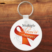 Scroll Ribbon - Multiple Sklerose-Bewusstsein Schlüsselanhänger (Vorderseite)