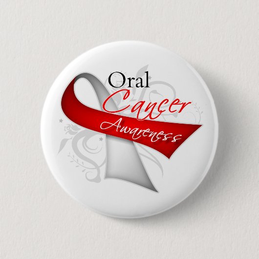 Scroll Ribbon Oral Cancer Awareness Button (Vorderseite)